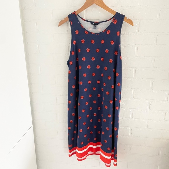 NWT Hatley Bella Tank Dress Navy Orange Floral Coastal Mod Coquette XL - Picture 3 of 8